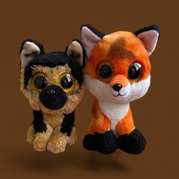 Lot of two Ty characters Meadow fox and baby boos Spirit German Shepherd Dog - Picture 1 of 4